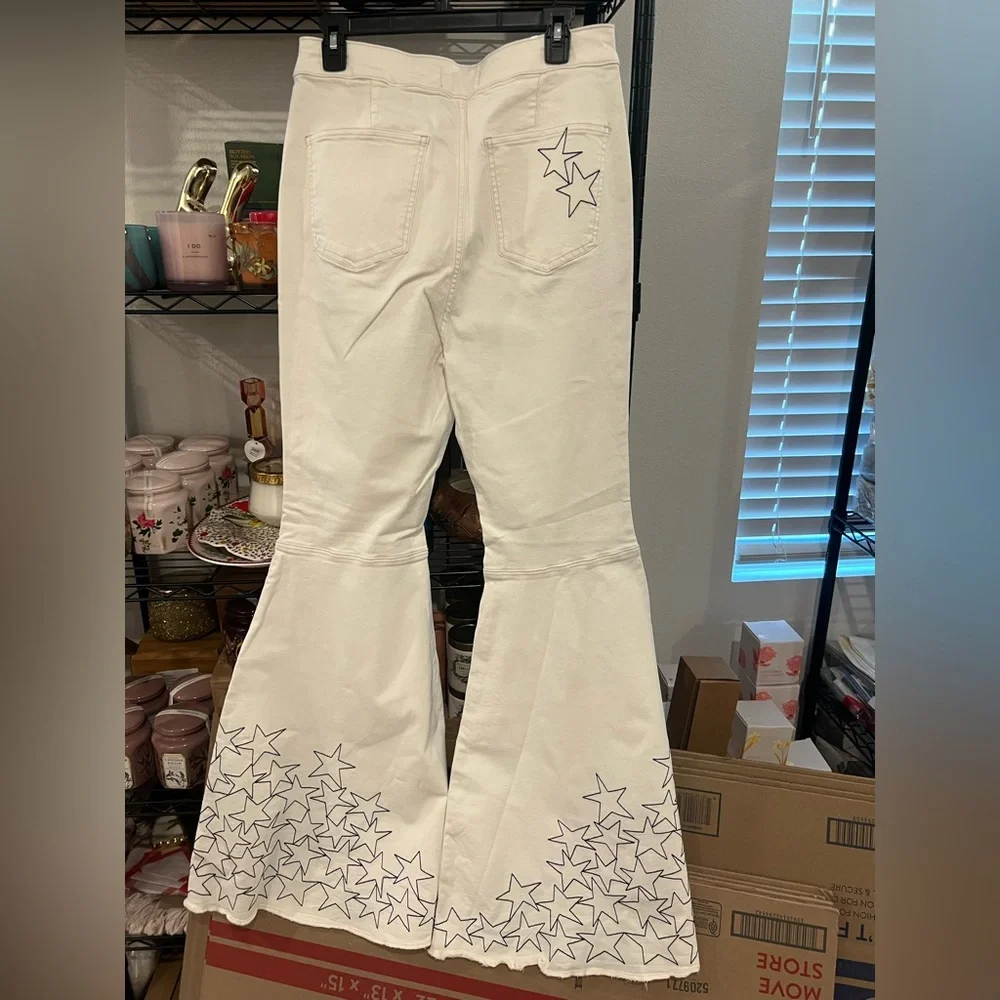 Free People x Zandra Rhodes Just Float On Flare Jeans, Sz 33 NWOT